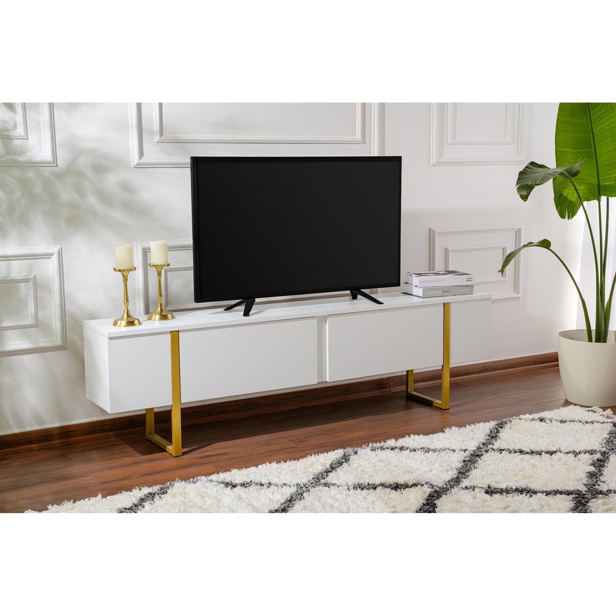 TV ormarić Serenity - White, Gold | AG-vitahome.hr
