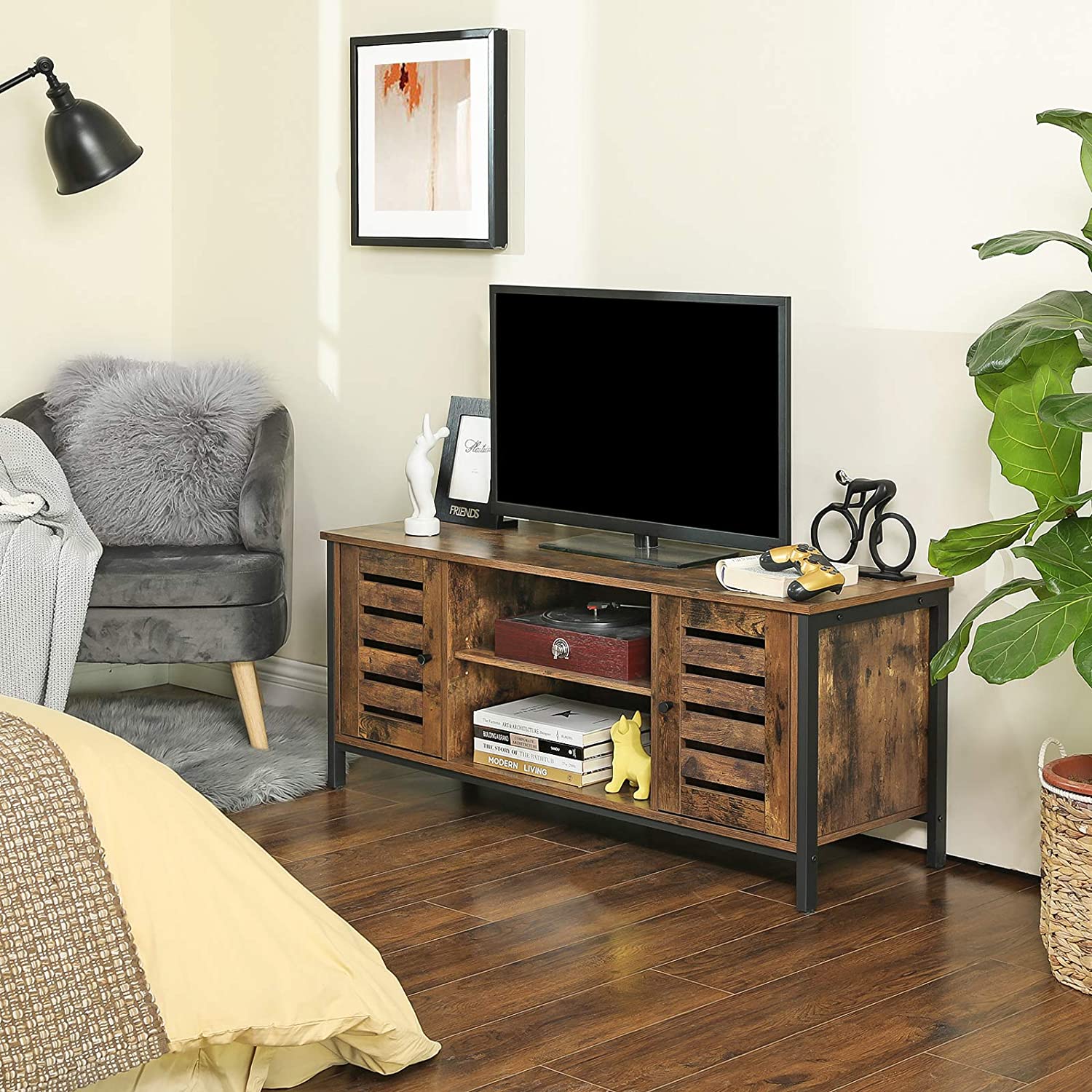 TV ormarić, TV postolje sa spremištem 110 x 40 x 50 cm rustikalno smeđa | Vasagle-vitahome.hr