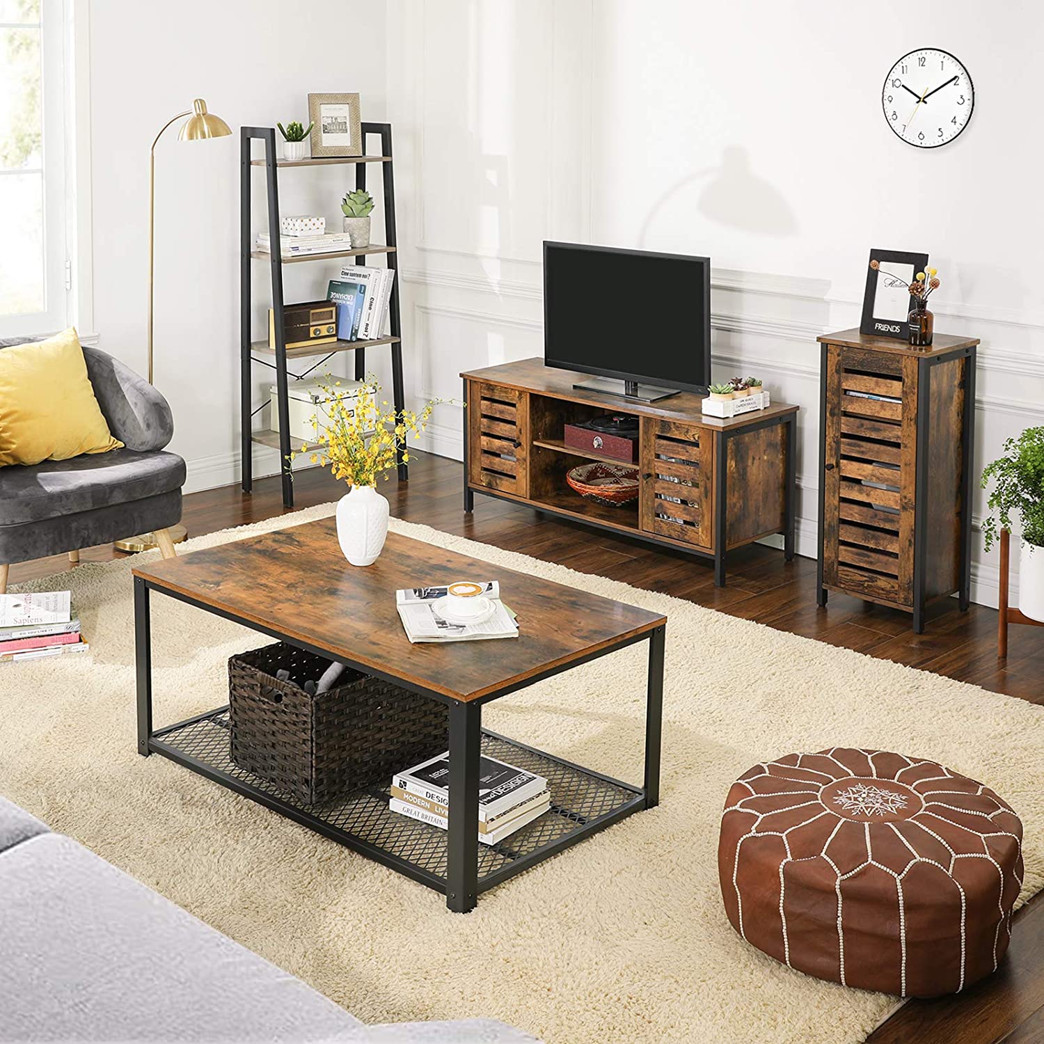 TV ormarić, TV postolje sa spremištem 110 x 40 x 50 cm rustikalno smeđa | Vasagle-vitahome.hr