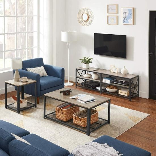 TV ormarić, TV stalak, 160 x 52 x 39 cm, siva i crna | Vasagle-vitahome.hr
