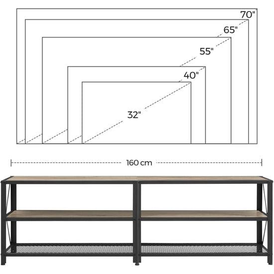 TV ormarić, TV stalak, 160 x 52 x 39 cm, siva i crna | Vasagle-vitahome.hr