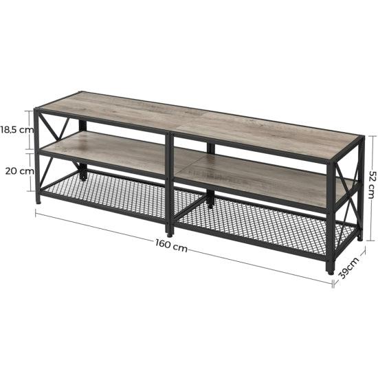 TV ormarić, TV stalak, 160 x 52 x 39 cm, siva i crna | Vasagle-vitahome.hr