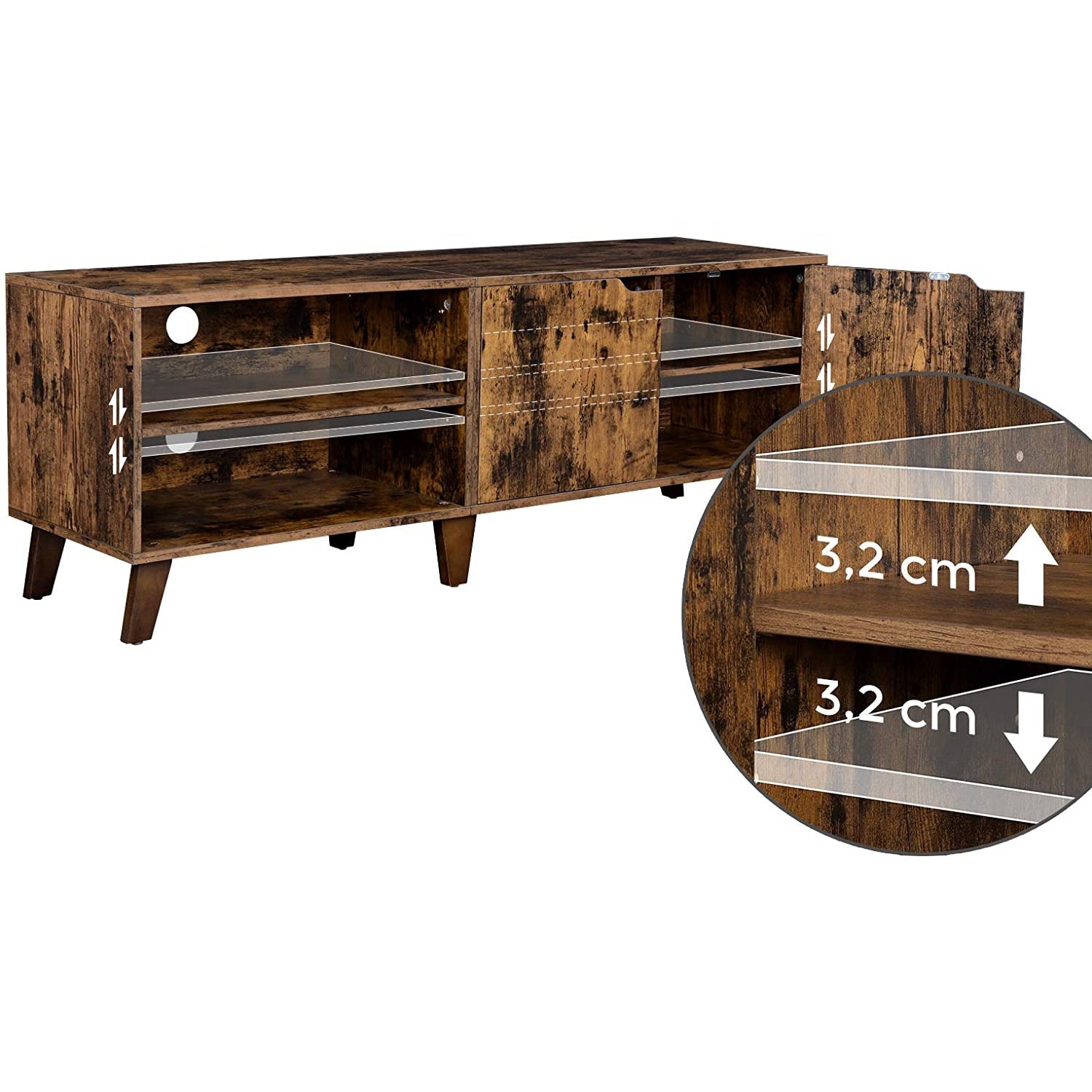 TV ormarić, TV stalak s 2 vrata, 140x40x50 cm | Vasagle-vitahome.hr