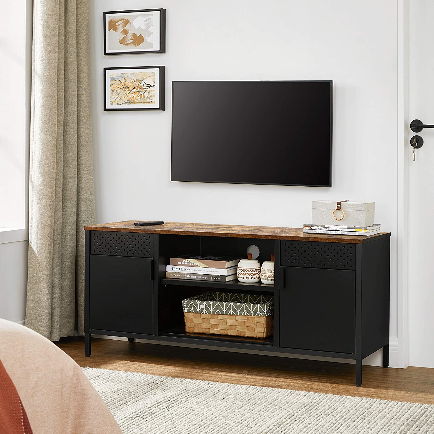TV ormarić, TV stol s 3 podesive police 120 x 55 x 40 cm | SONGMICS-vitahome.hr