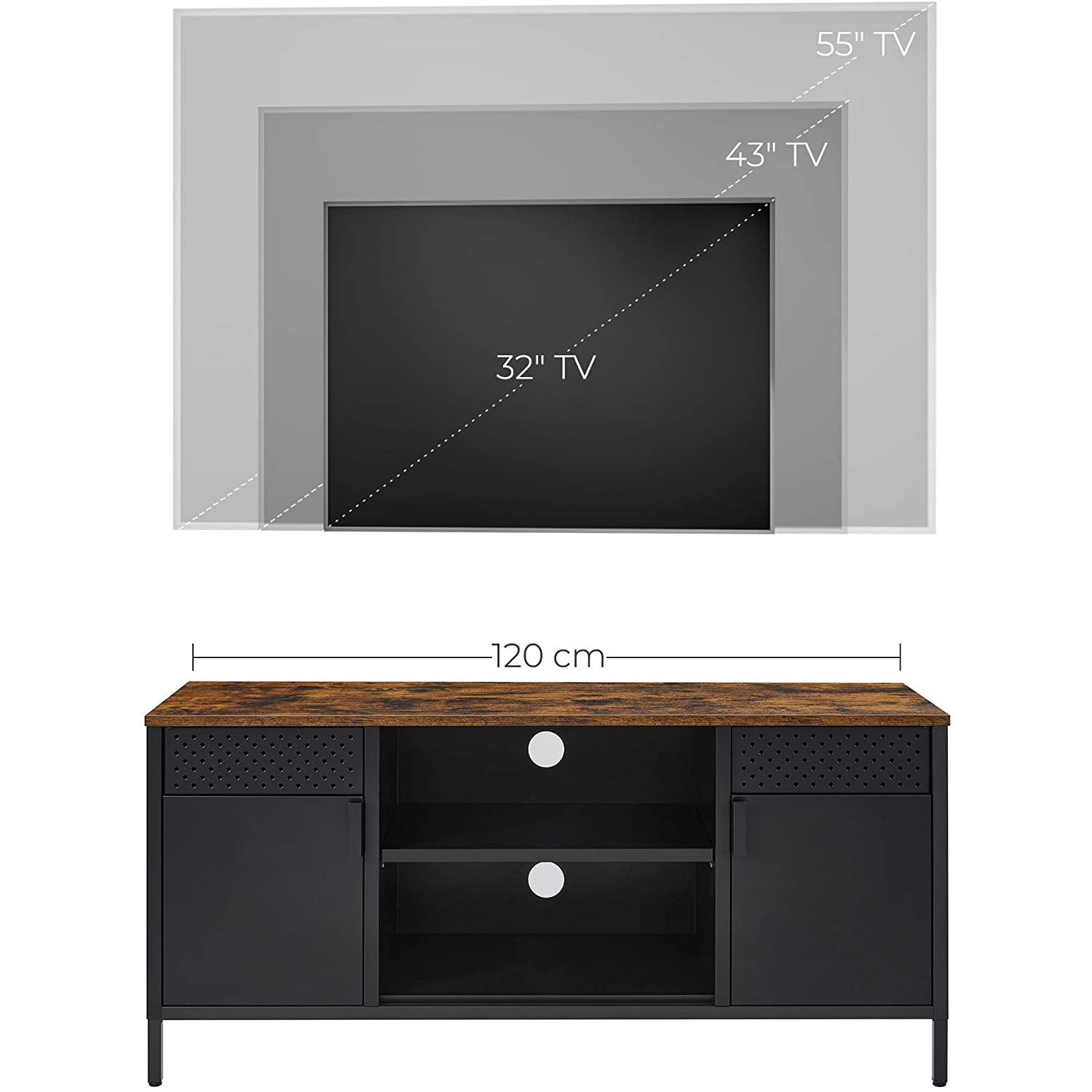 TV ormarić, TV stol s 3 podesive police 120 x 55 x 40 cm | SONGMICS-vitahome.hr