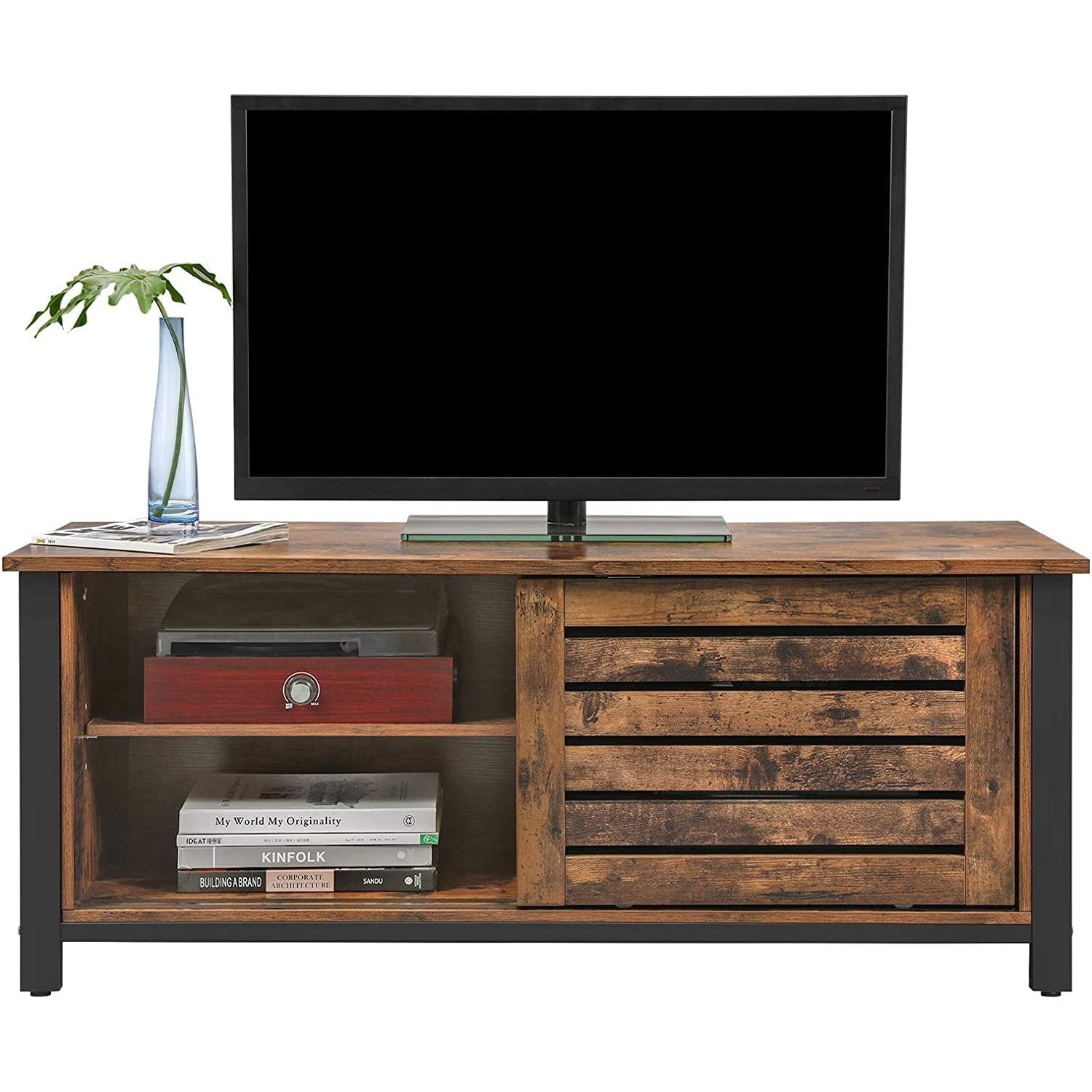 TV ormarić, TV stolić s kliznim vratima 110 x 40 x 45 cm | Vasagle-vitahome.hr