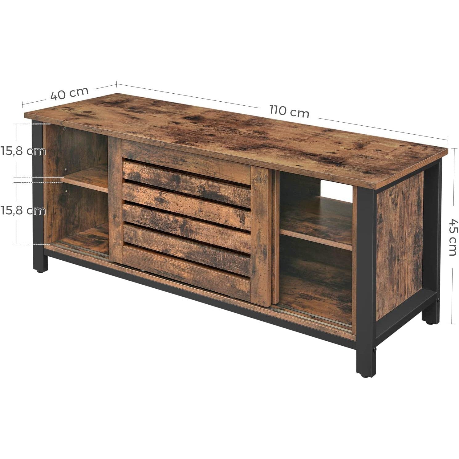 TV ormarić, TV stolić s kliznim vratima 110 x 40 x 45 cm | Vasagle-vitahome.hr