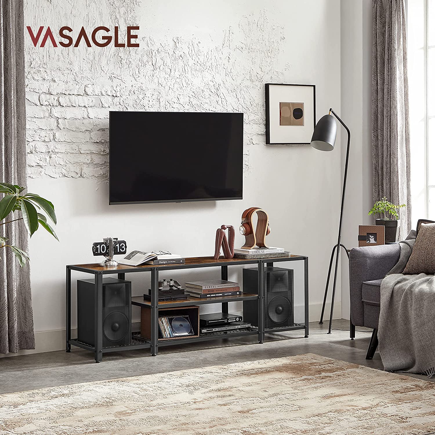 TV stalak s otvorenom policom za odlaganje 147 x 50 x 40 cm | Vasagle-vitahome.hr