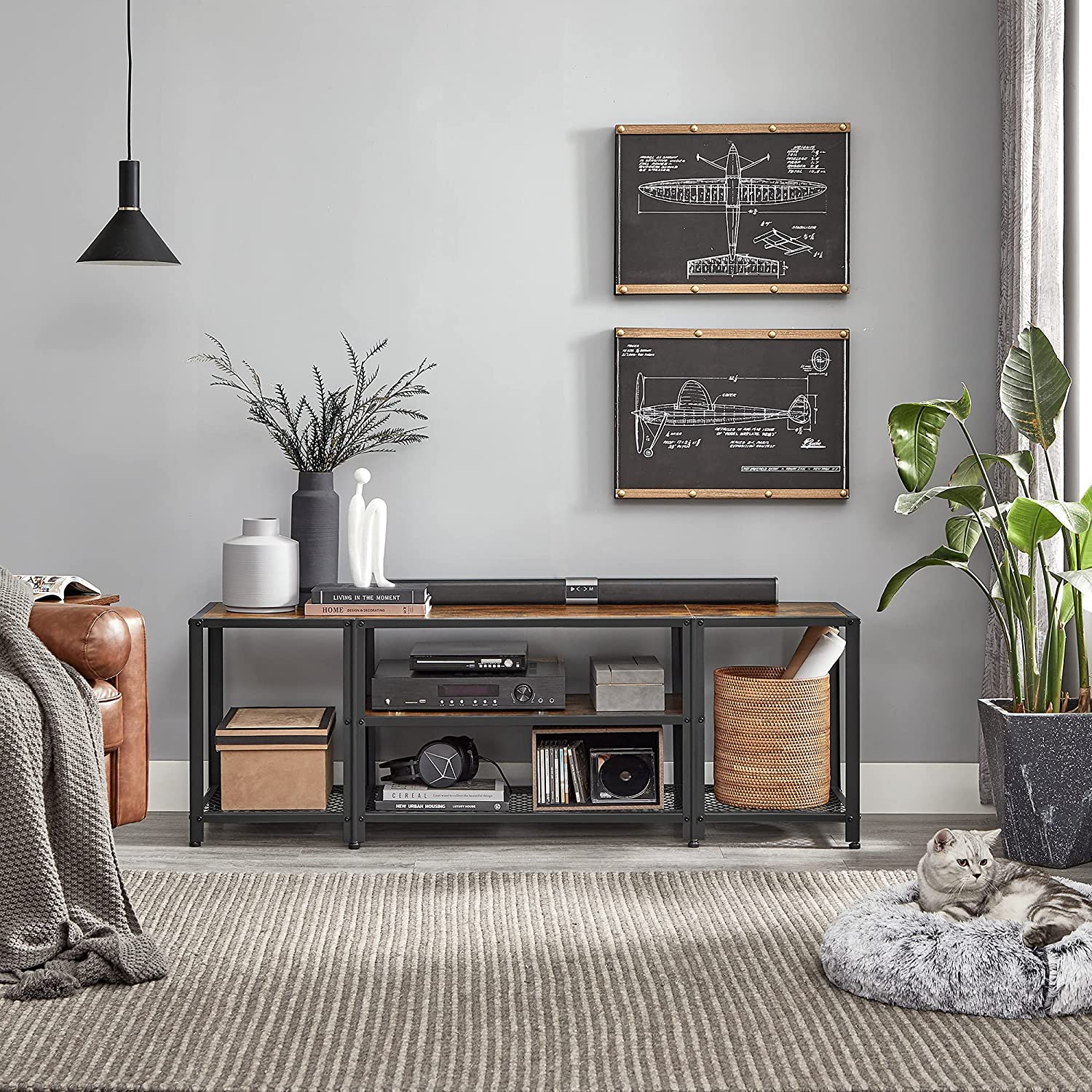 TV stalak s otvorenom policom za odlaganje 147 x 50 x 40 cm | Vasagle-vitahome.hr