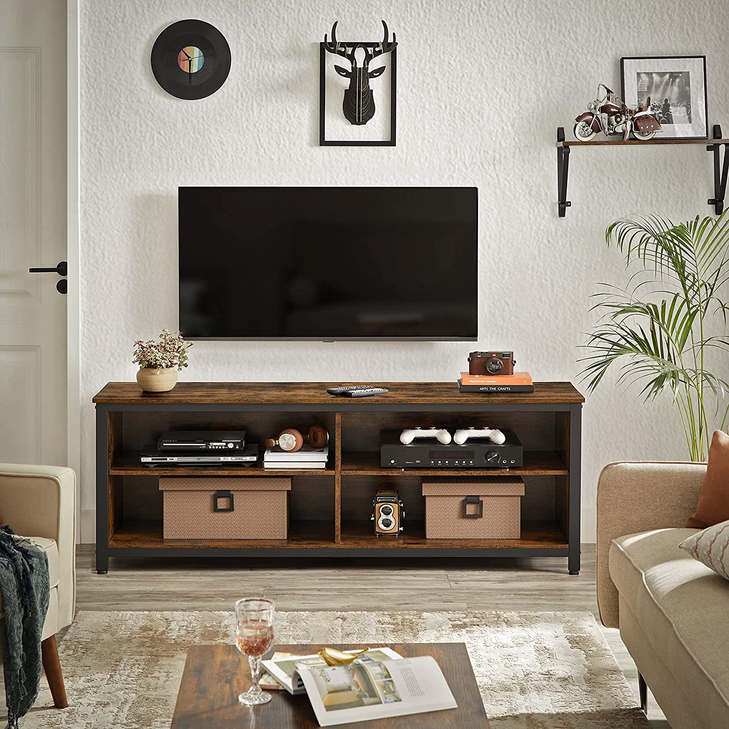 TV stalak, TV ormarić s podesivim policama i kabelskim razvodom 147 x 60 x 40 cm | Vasagle-vitahome.hr
