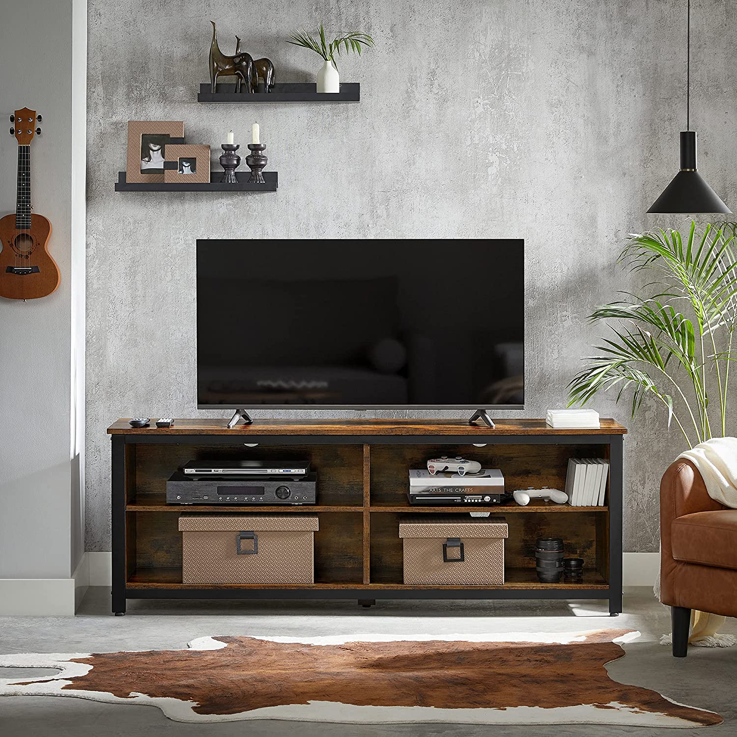 TV stalak, TV ormarić s podesivim policama i kabelskim razvodom 147 x 60 x 40 cm | Vasagle-vitahome.hr