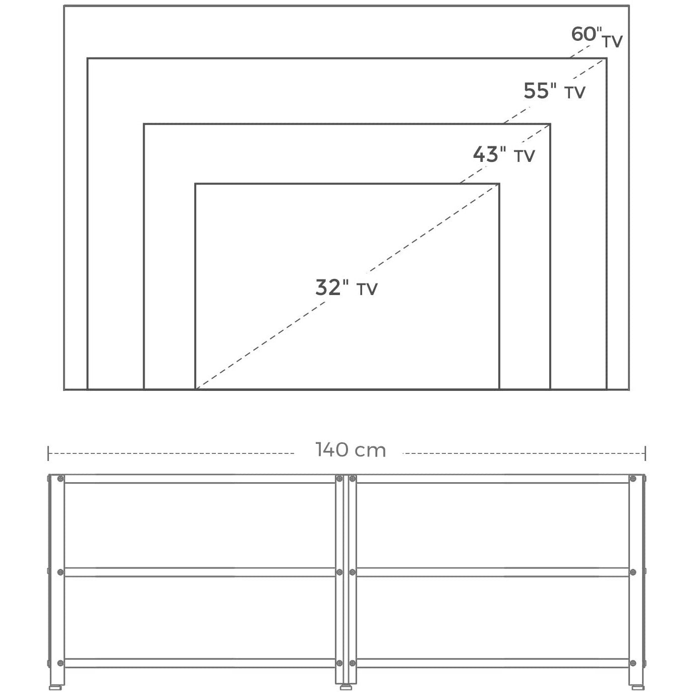 TV stalak, TV ormarić s policama 140 x 39 x 52 cm rustikalno smeđa | Vasagle-vitahome.hr