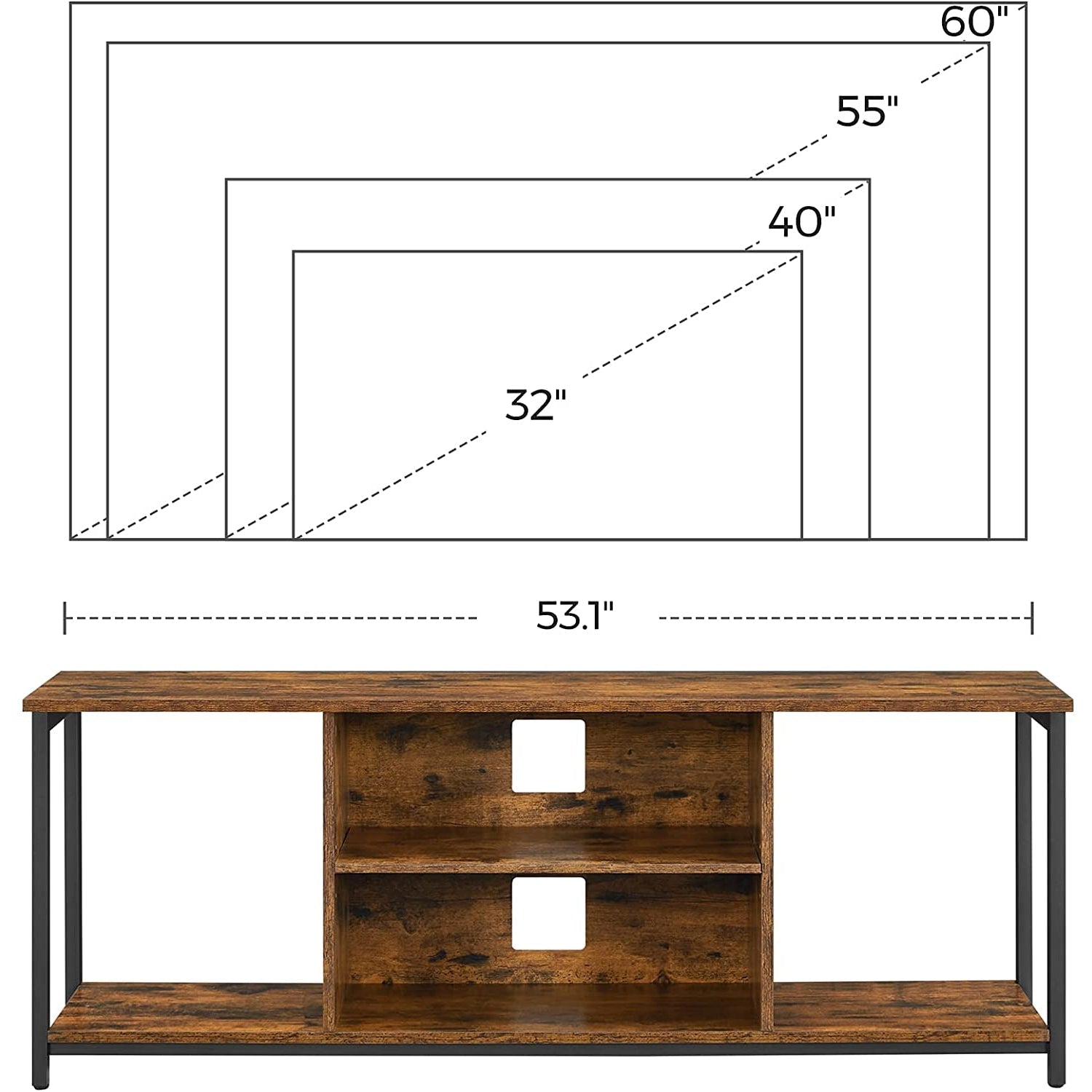 TV stalak za 60 inčni TV 135 x 40 x 50 cm | Vasagle-vitahome.hr