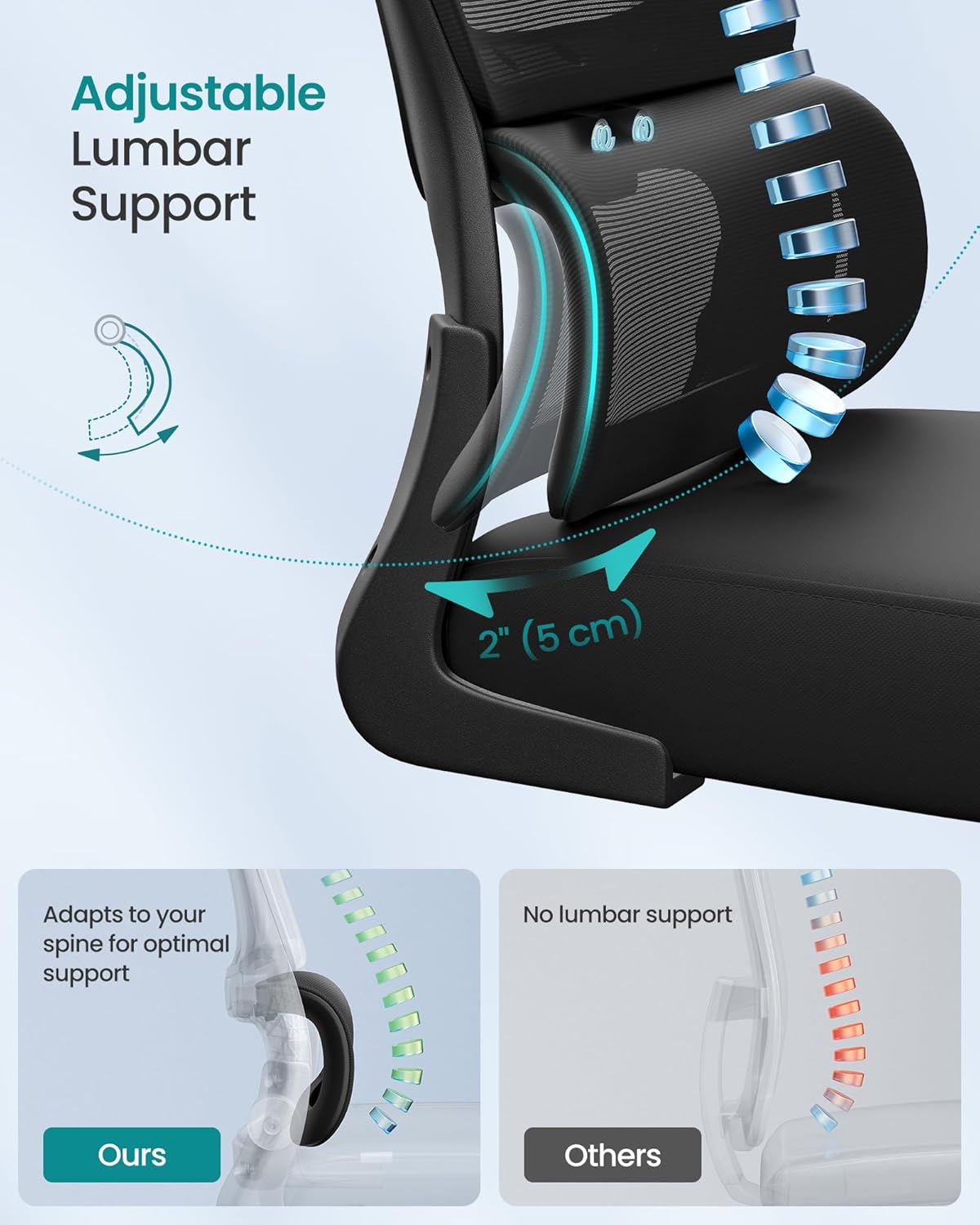 Uredska stolica, ergonomska mrežasta stolica, crna