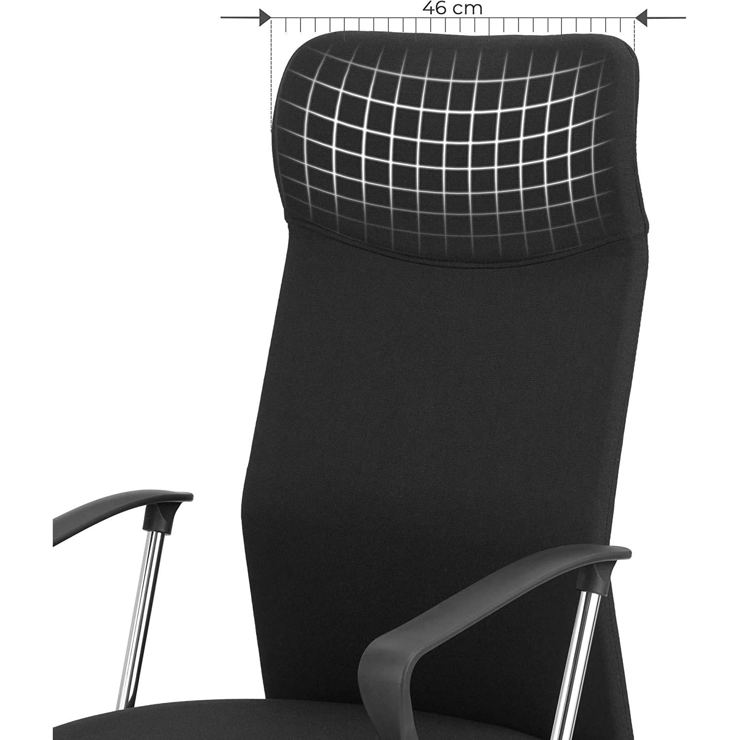 Uredska stolica, Ergonomska okretna stolica, 63 x (110-120) x 63 cm, crna | SONGMICS-vitahome.hr