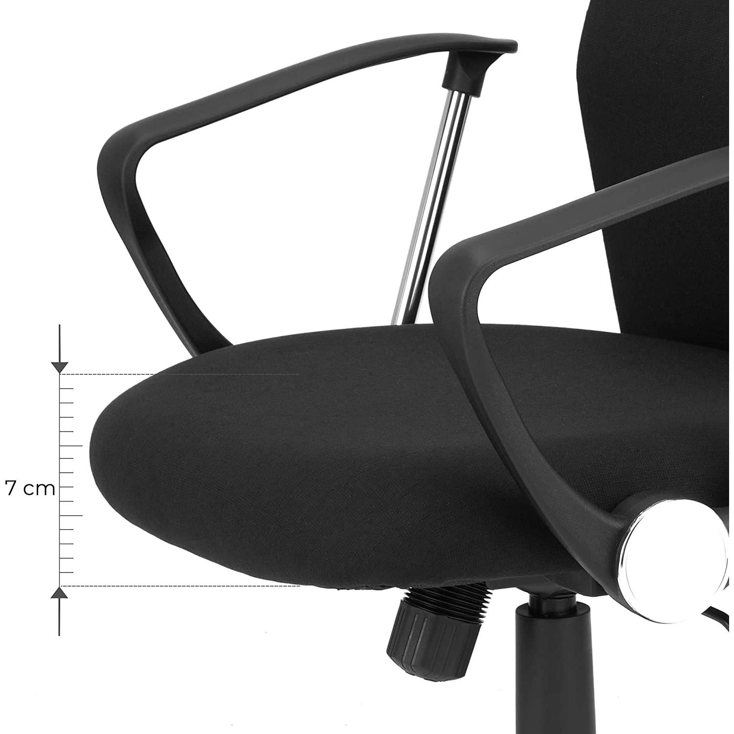 Uredska stolica, Ergonomska okretna stolica, 63 x (110-120) x 63 cm, crna | SONGMICS-vitahome.hr