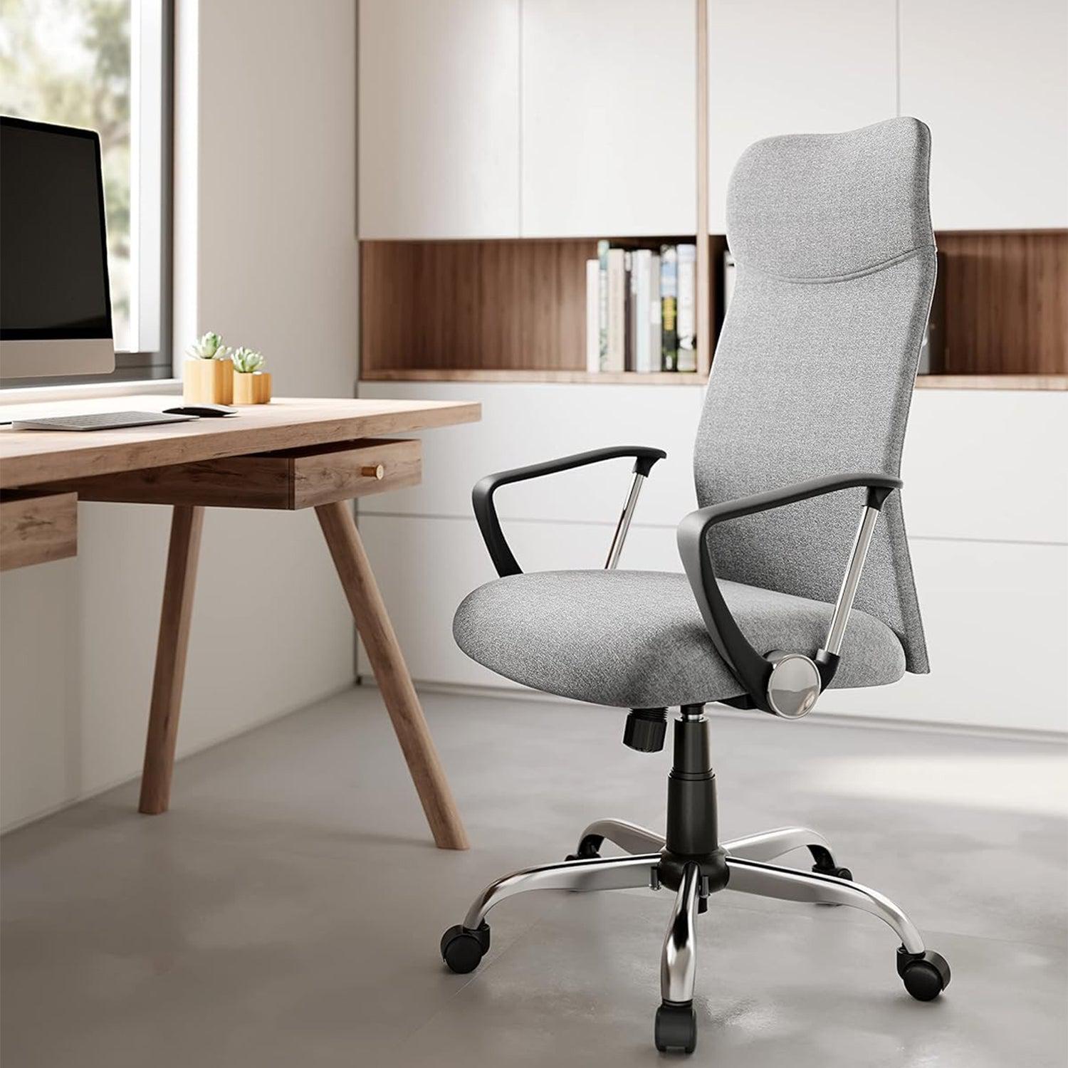 Uredska stolica, ergonomska stolica s podstavljenim sjedalom, siva | SONGMICS-vitahome.hr