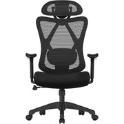 Uredska stolica, mrežasta stolica, podesiva lumbalna potpora i naslon za glavu, crna | SONGMICS-vitahome.hr