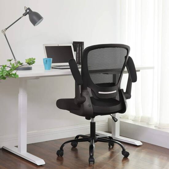 uredska stolica sa sklopivim naslonima za ruke, ergonomska računalna stolica | SONGMICS-vitahome.hr