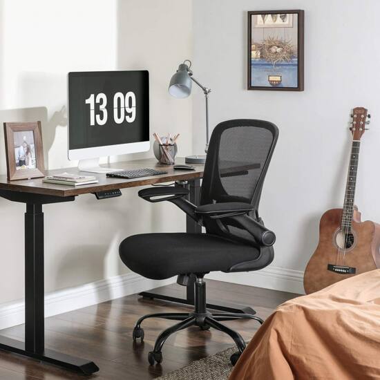 uredska stolica sa sklopivim naslonima za ruke, ergonomska računalna stolica | SONGMICS-vitahome.hr