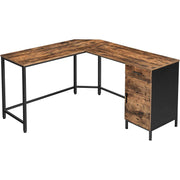 Uredski stol s ormarićem 137 x 150 x 75 cm, smeđe-crni | Vasagle-vitahome.hr