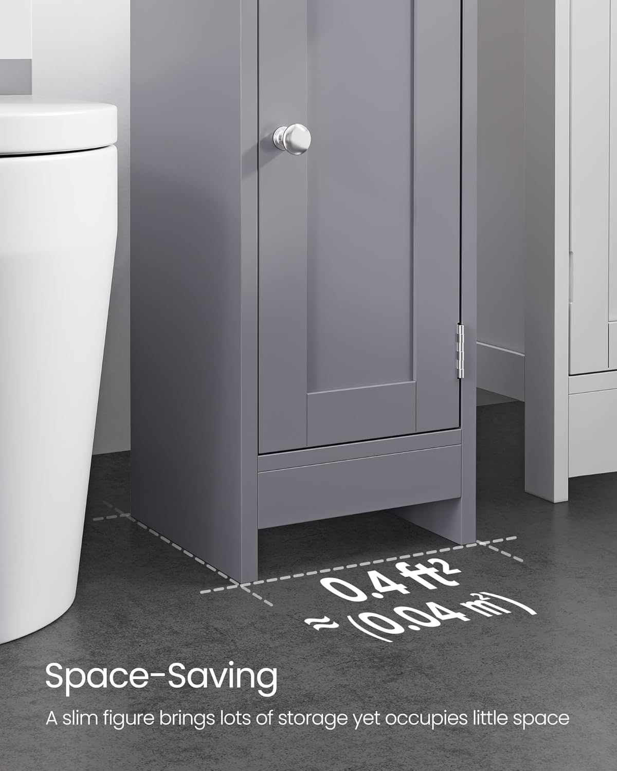 Uski kupaonski ormarić, 20 x 18 x 80 cm, sive boje | VASAGLE-VASAGLE-Vita Home