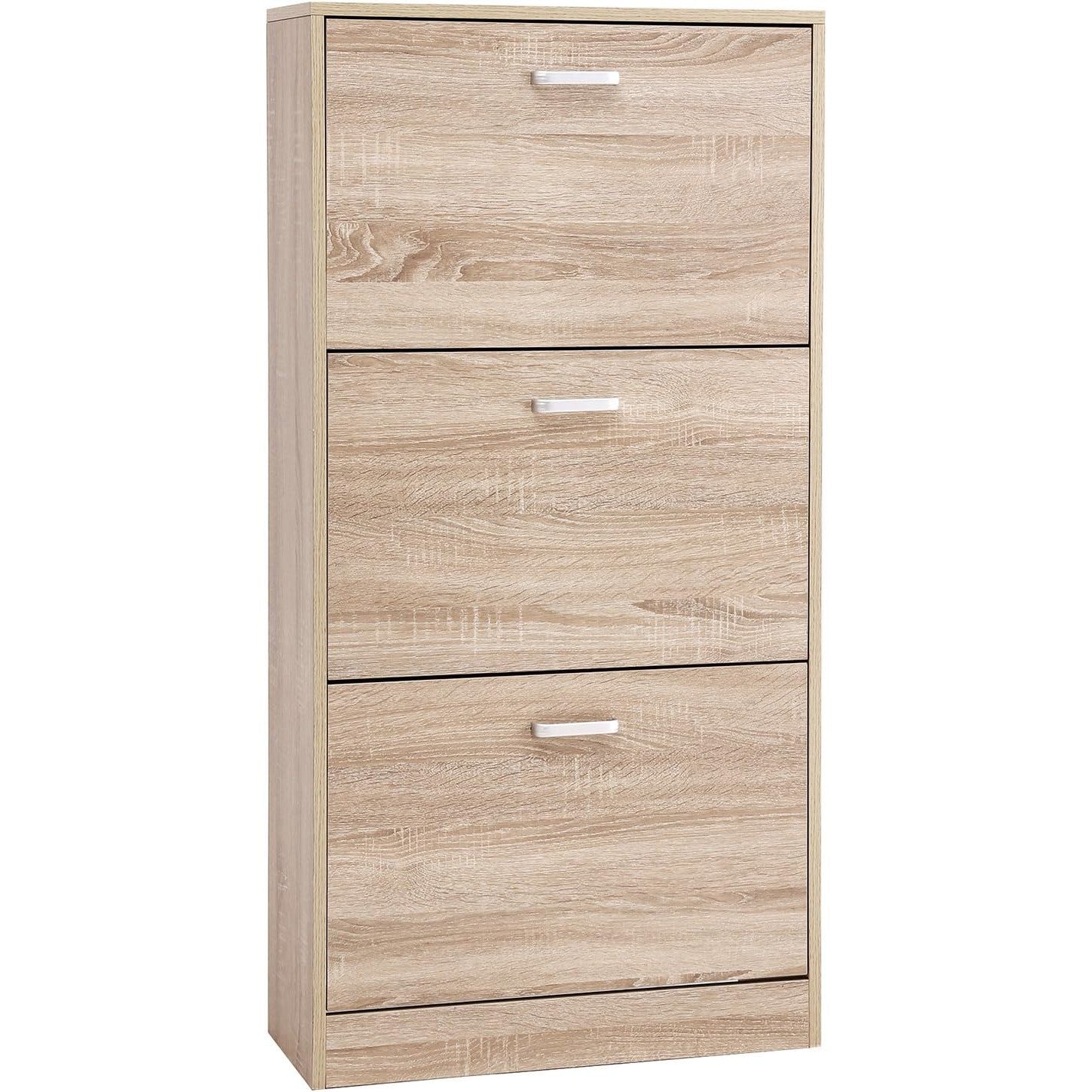 Uski ormarić za cipele s 3 vrata, 60 x 120 x 24 cm, boje hrasta | VASAGLE-vitahome.hr