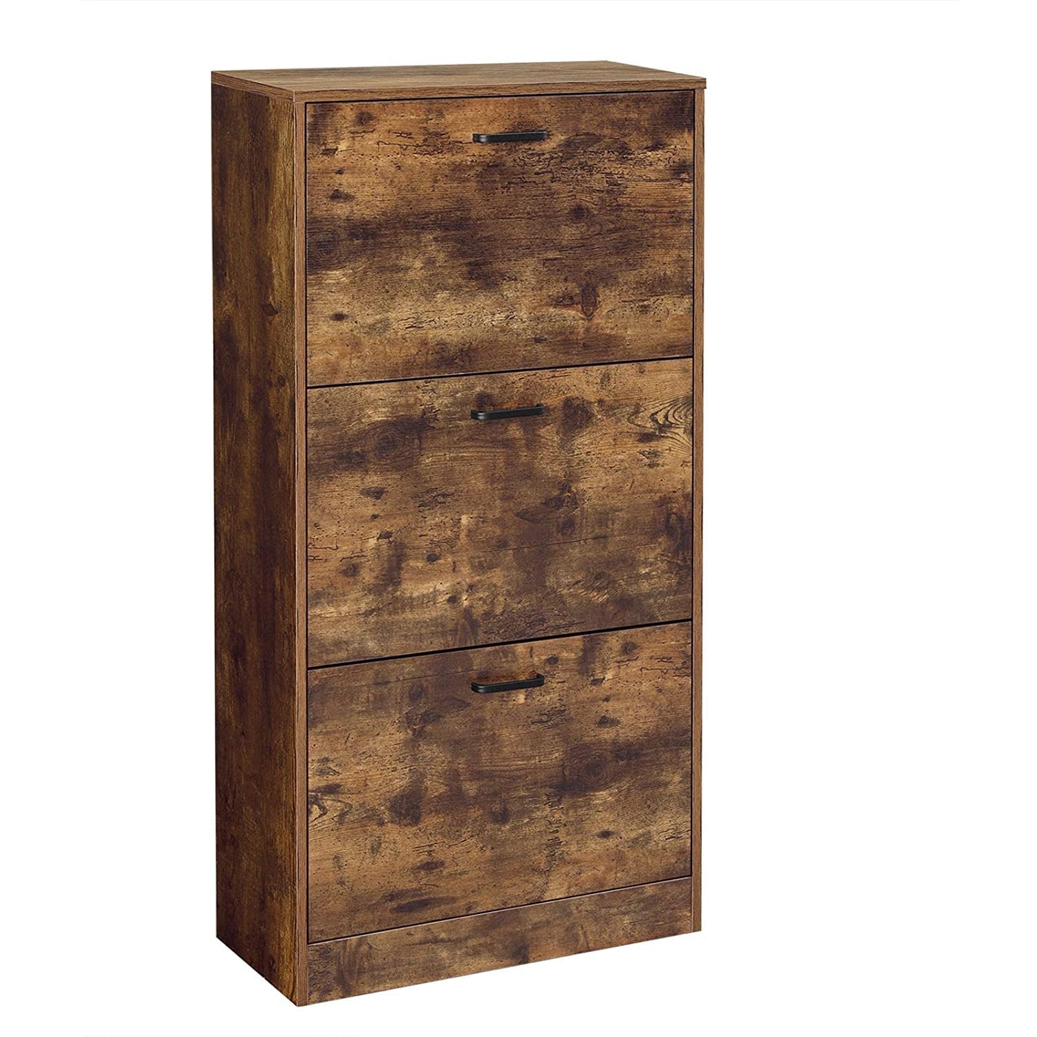 Uski ormarić za cipele s 3 vrata, 60 x 120 x 24 cm, rustikalno smeđi | VASAGLE-vitahome.hr