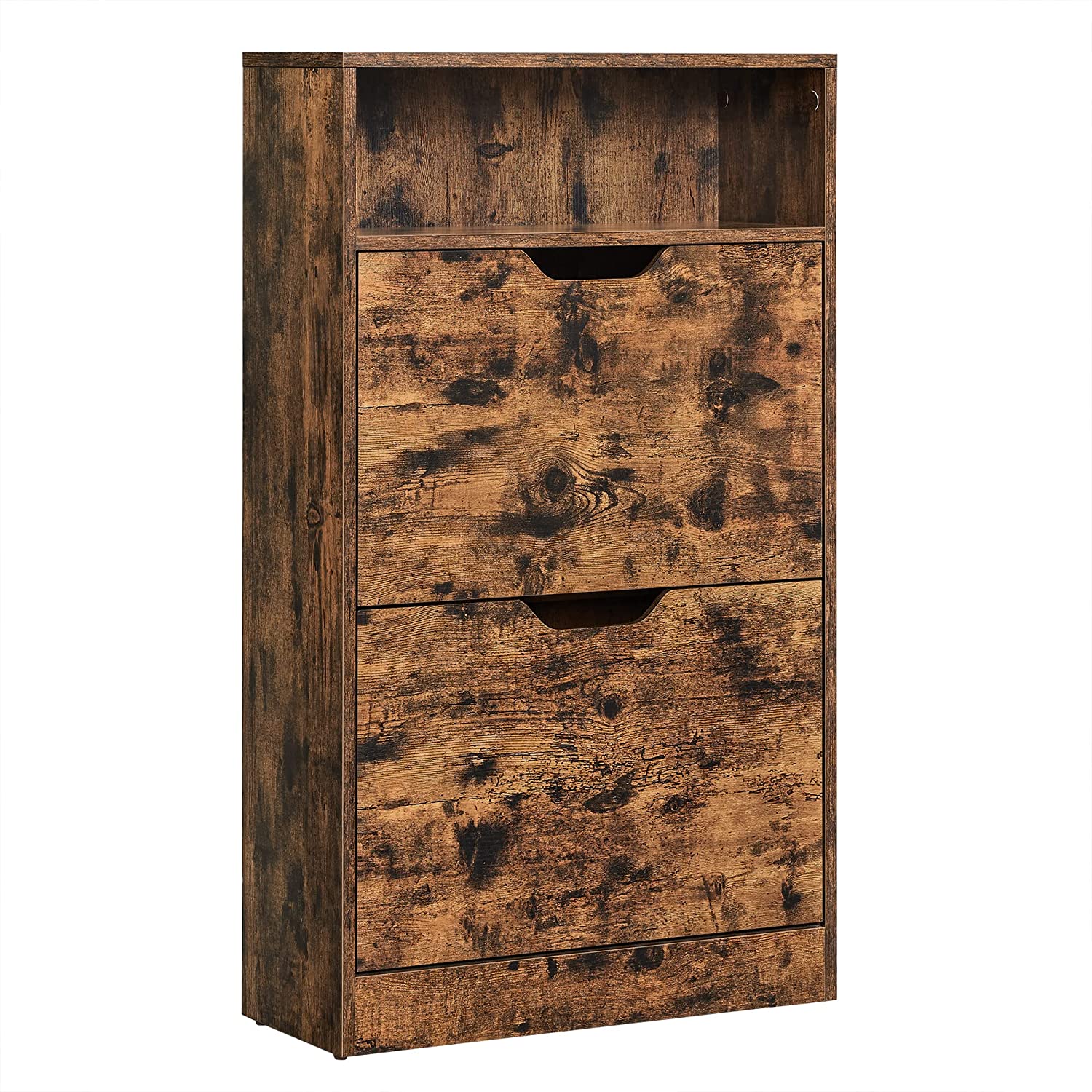 Uski ormarić za cipele s na 3 razine, 60 x 102 x 24 cm rustikalno smeđi | VASAGLE-vitahome.hr