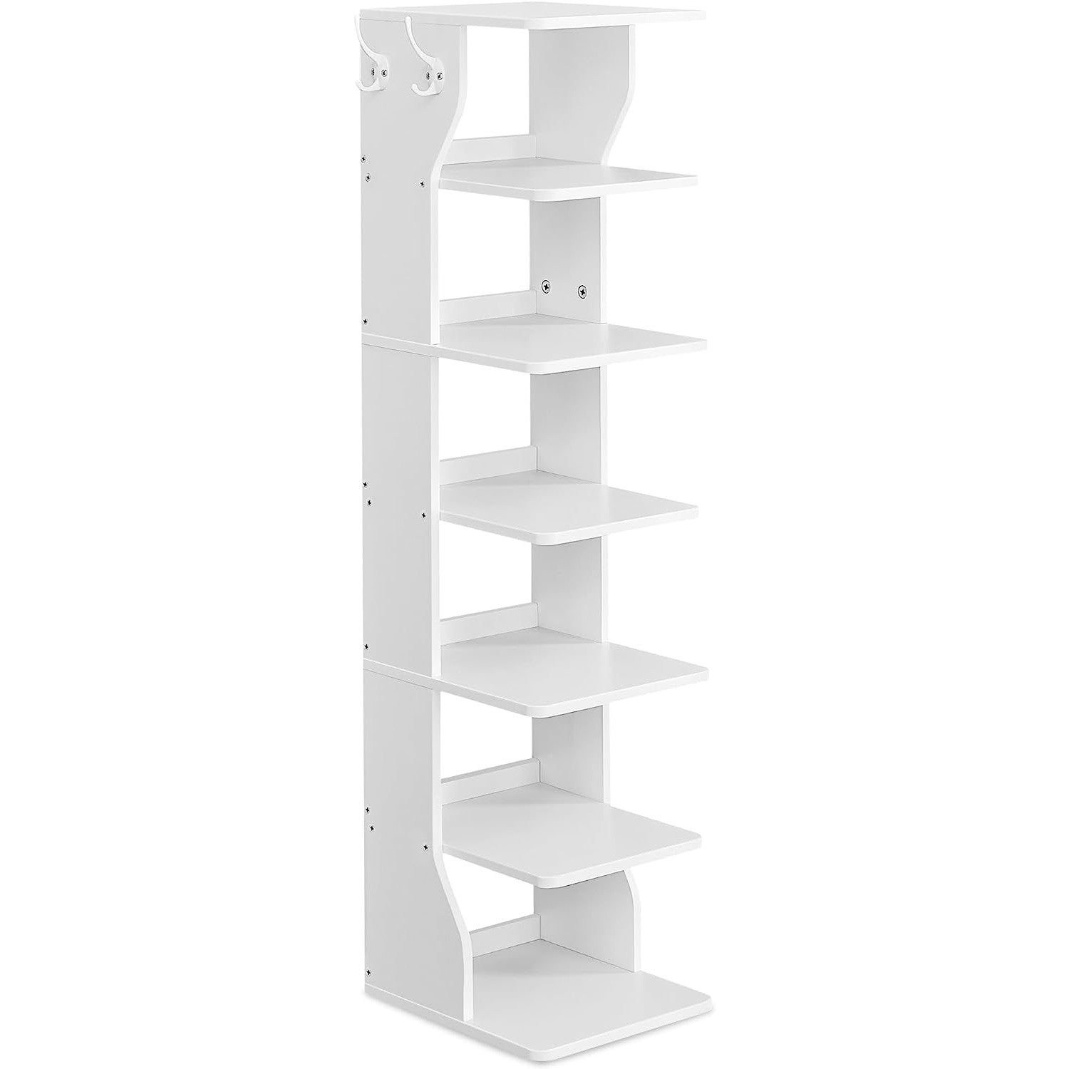 Uski stalak za obuću na 7 razina, 30 x 26,5 x 110,5 cm, bijeli | VASAGLE-vitahome.hr