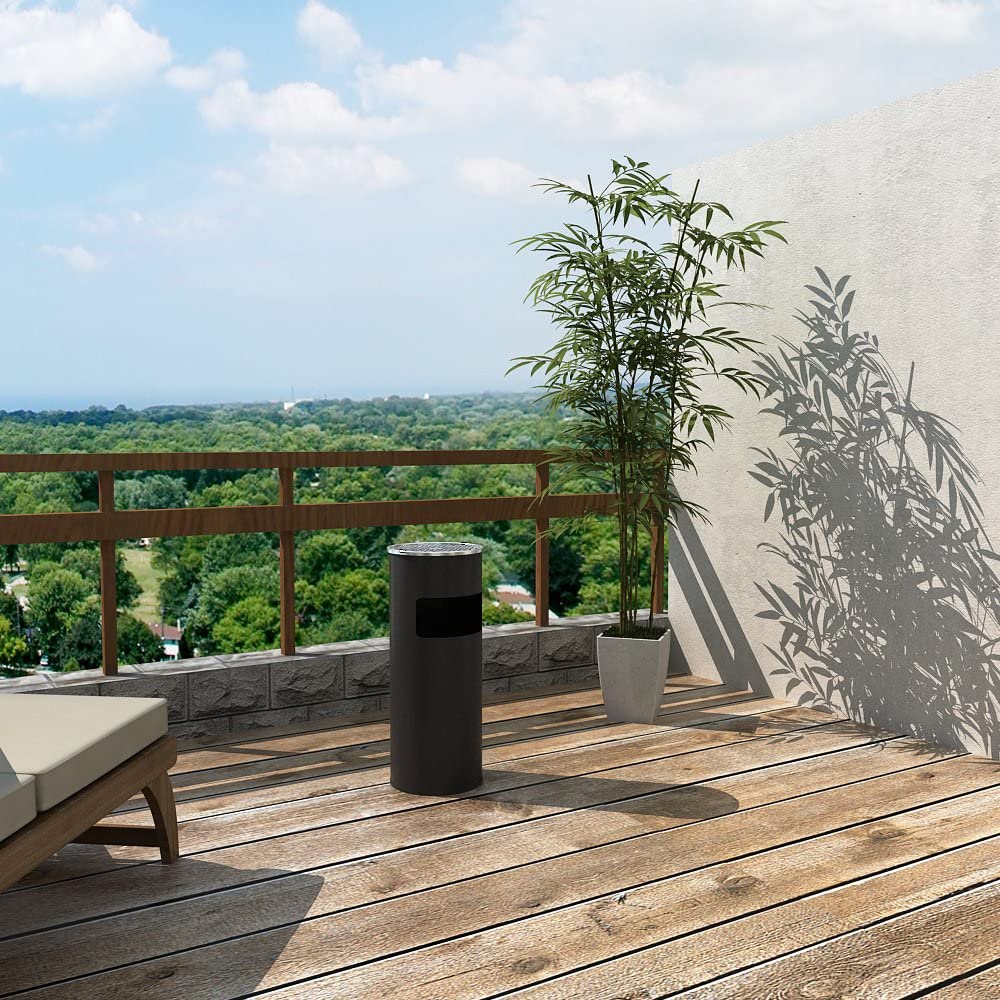 Vanjska stojeća pepeljara 30L, 60,5 x 24,5 cm, crno-srebrna | SONGMICS-vitahome.hr