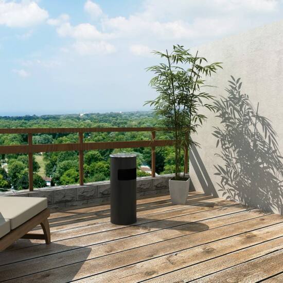 Vanjska stojeća pepeljara 30L, 60,5 x 24,5 cm, crno-srebrna | SONGMICS-vitahome.hr