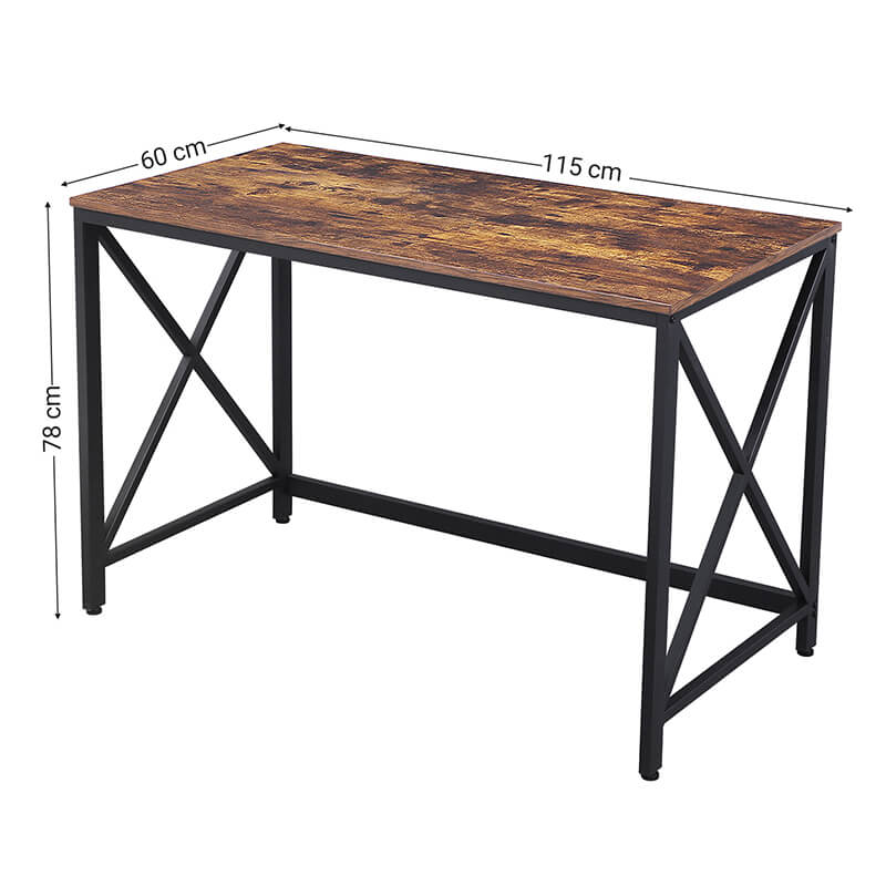 VASAGLE računalni stol 115 x 60 x 76 cm, Rustik smeđe-crni | Vasagle-vitahome.hr