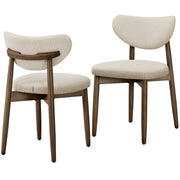 VASAGLE set od 2 tapecirane blagovaonske stolice s nogama od masivnog drva, 50 x 51 x 82 cm, svijetlo bež