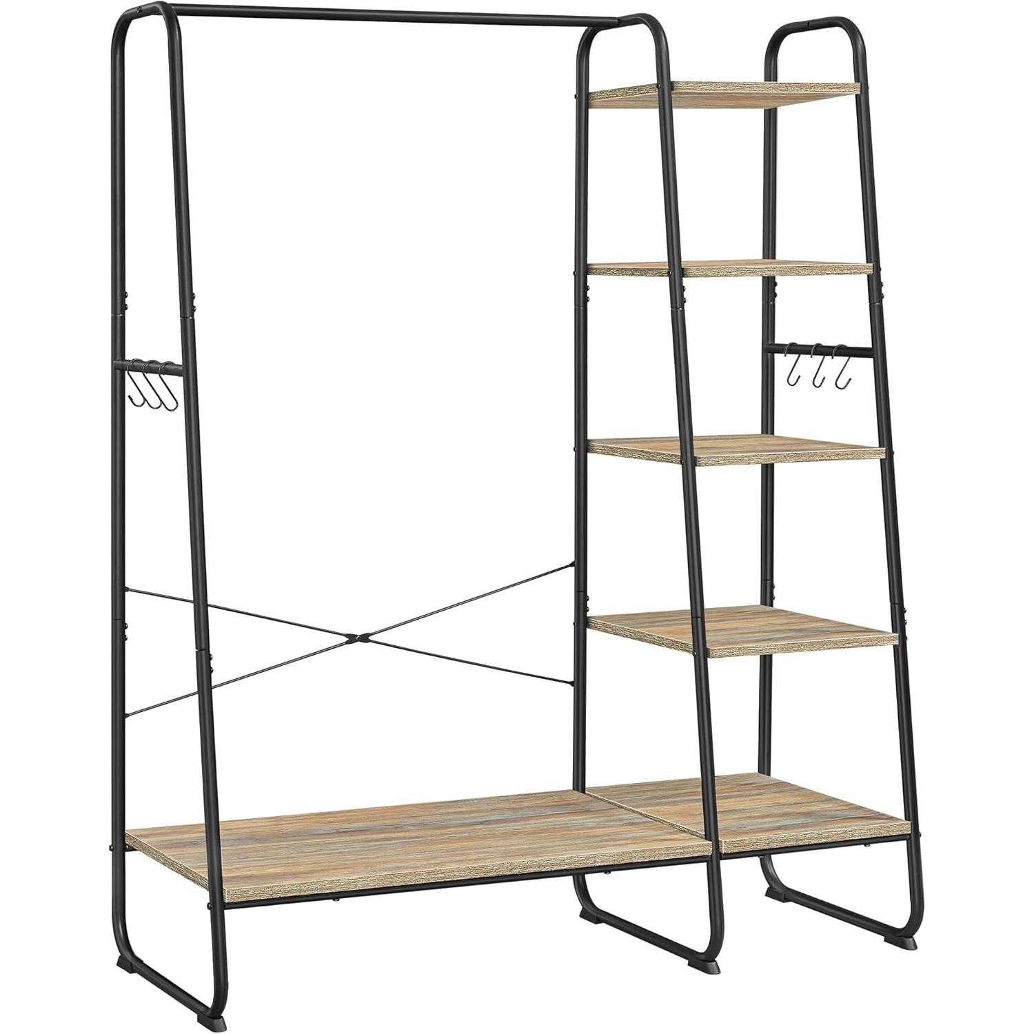 VASAGLE stalak za odjeću, 45 × 120 × 160 cm, tirkizno smeđa-crna