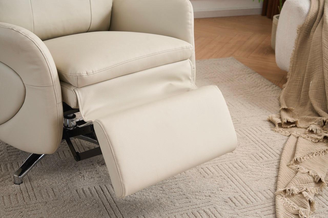 VASHOME električna fotelja za opuštanje s podesivim naslonom, osloncem za noge i USB priključkom, bež