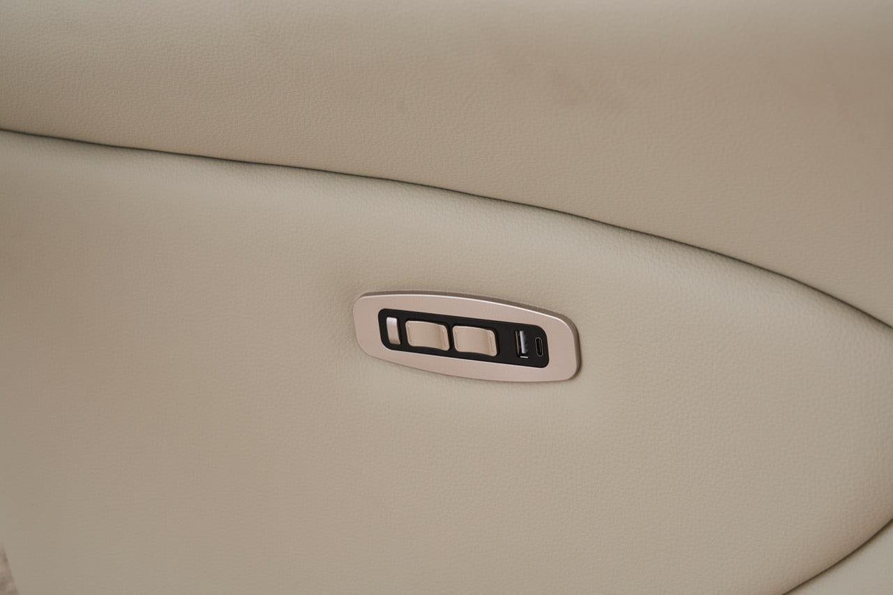 VASHOME električna fotelja za opuštanje s podesivim naslonom, osloncem za noge i USB priključkom, bež