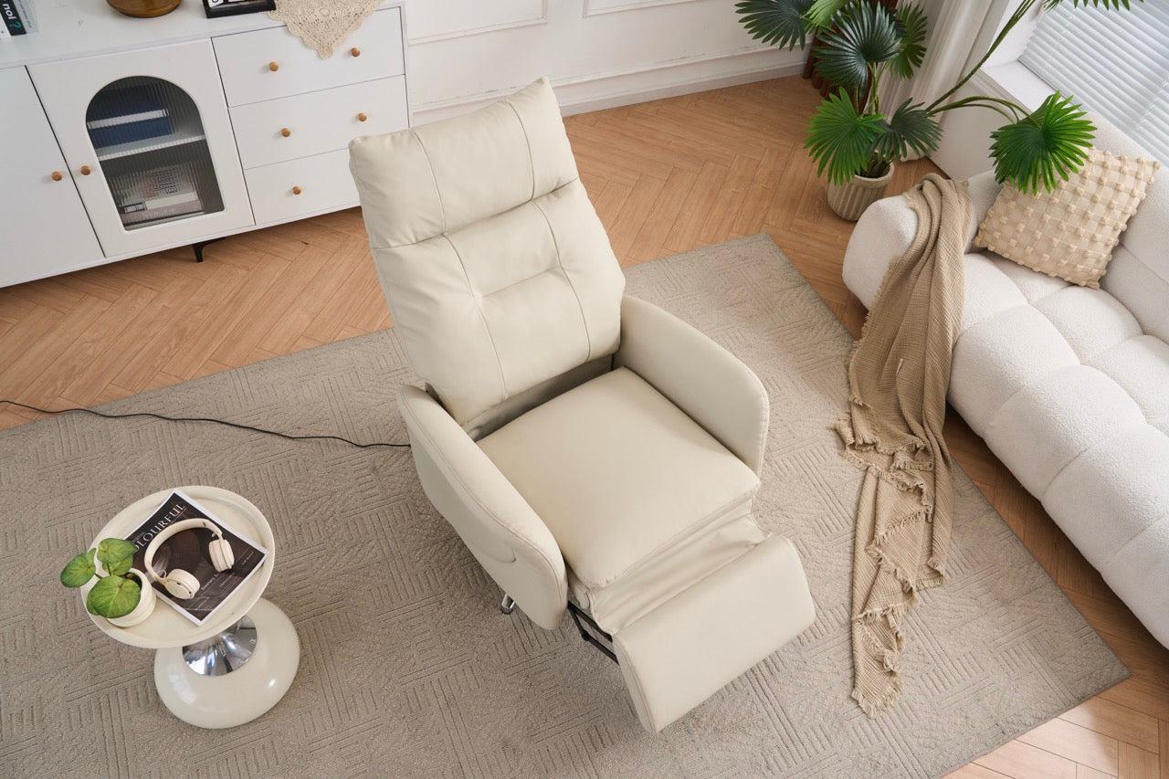 VASHOME električna fotelja za opuštanje s podesivim naslonom, osloncem za noge i USB priključkom, bež