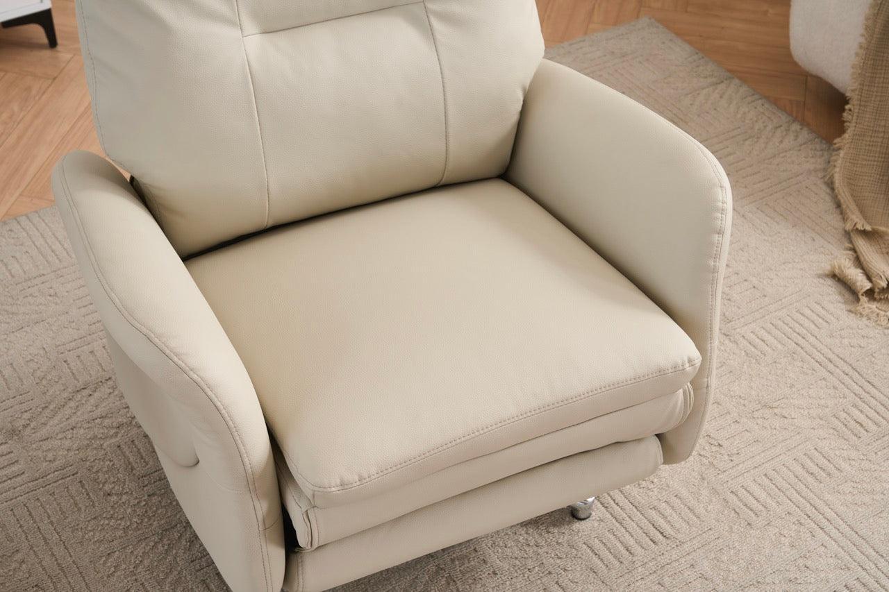VASHOME električna fotelja za opuštanje s podesivim naslonom, osloncem za noge i USB priključkom, bež