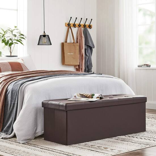 Velika klupa za odlaganje, maks. nosivost 300 kg, smeđa 110 x 38 x 38 cm | SONGMICS-vitahome.hr