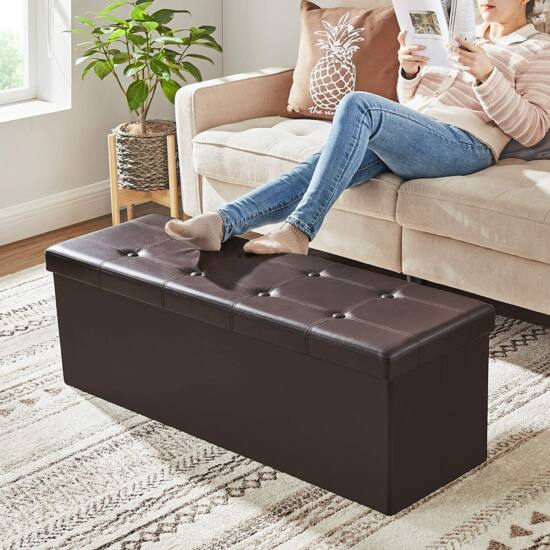 Velika klupa za odlaganje, maks. nosivost 300 kg, smeđa 110 x 38 x 38 cm | SONGMICS-vitahome.hr