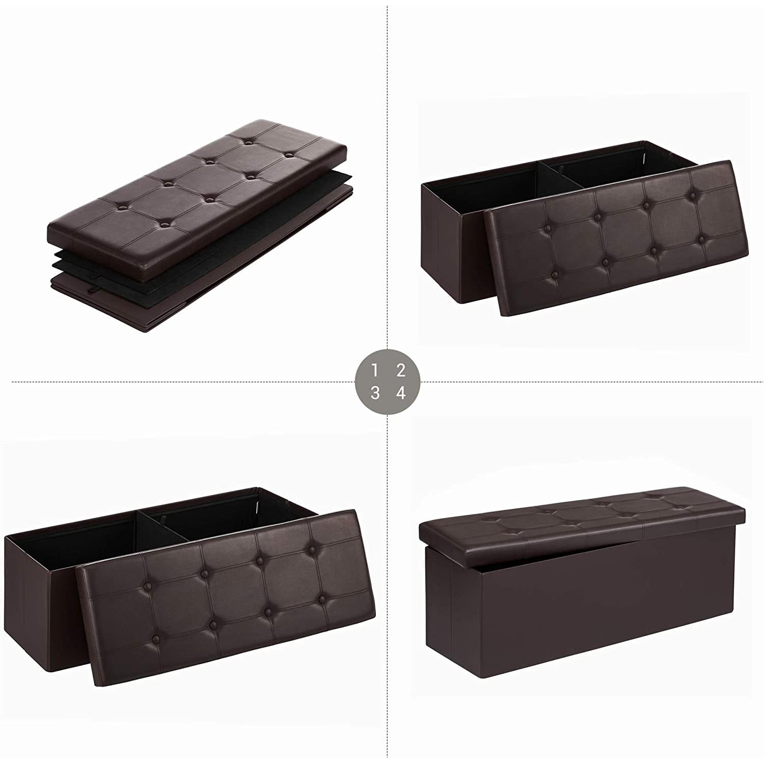 Velika klupa za odlaganje, maks. nosivost 300 kg, smeđa 110 x 38 x 38 cm | SONGMICS-vitahome.hr