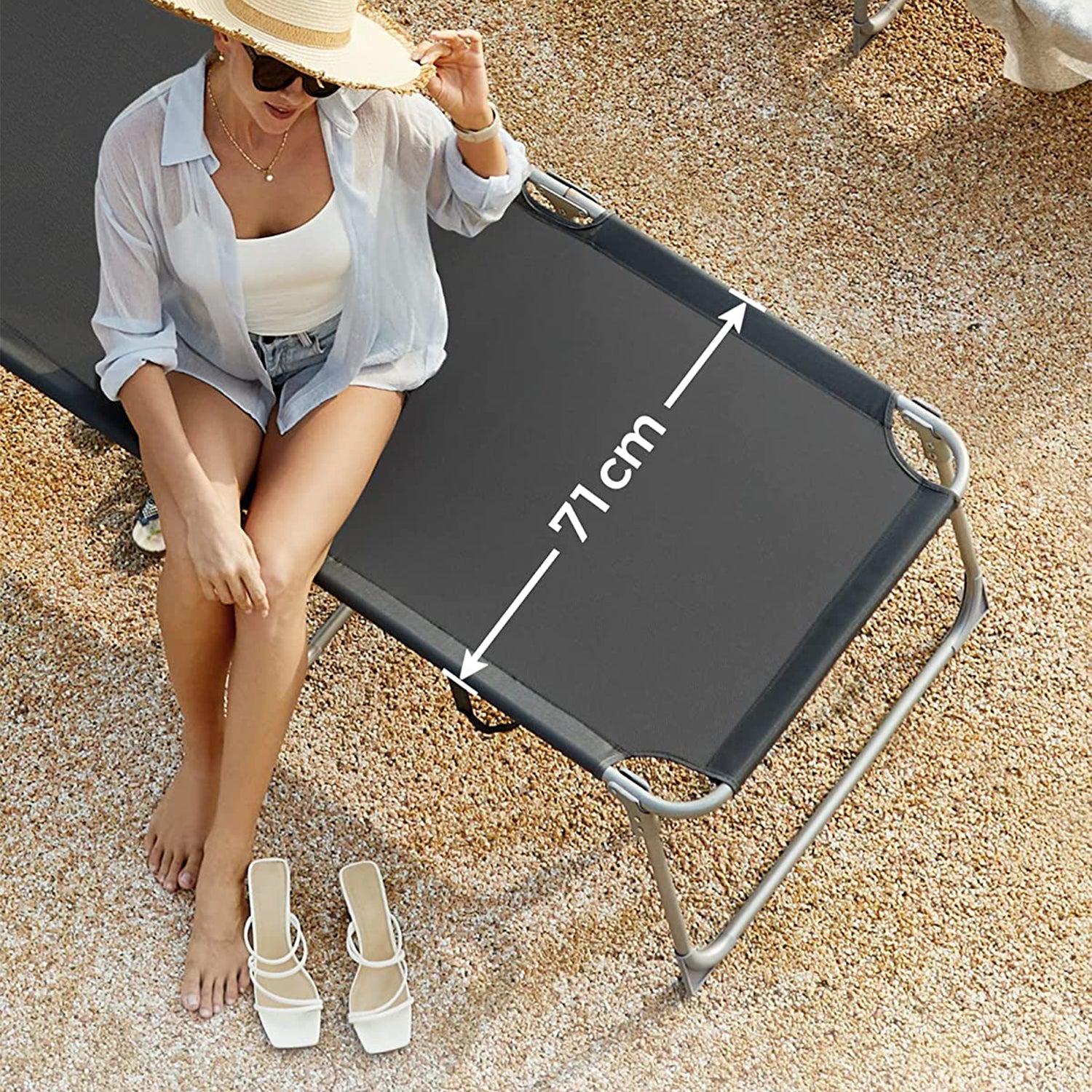 Velika sklopiva ležaljka s tendom 71 x 200 x 38 cm, nosivosti do 150 kg | SONGMICS-vitahome.hr