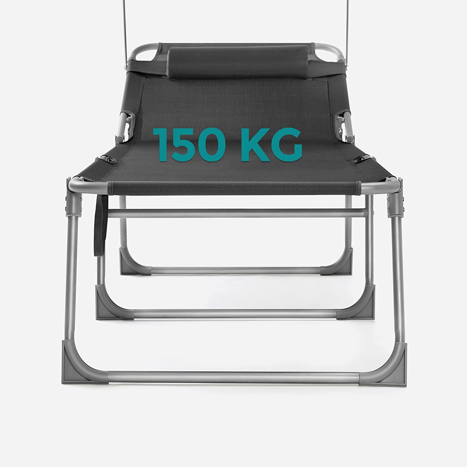 Velika sklopiva ležaljka s tendom 71 x 200 x 38 cm, nosivosti do 150 kg | SONGMICS-vitahome.hr
