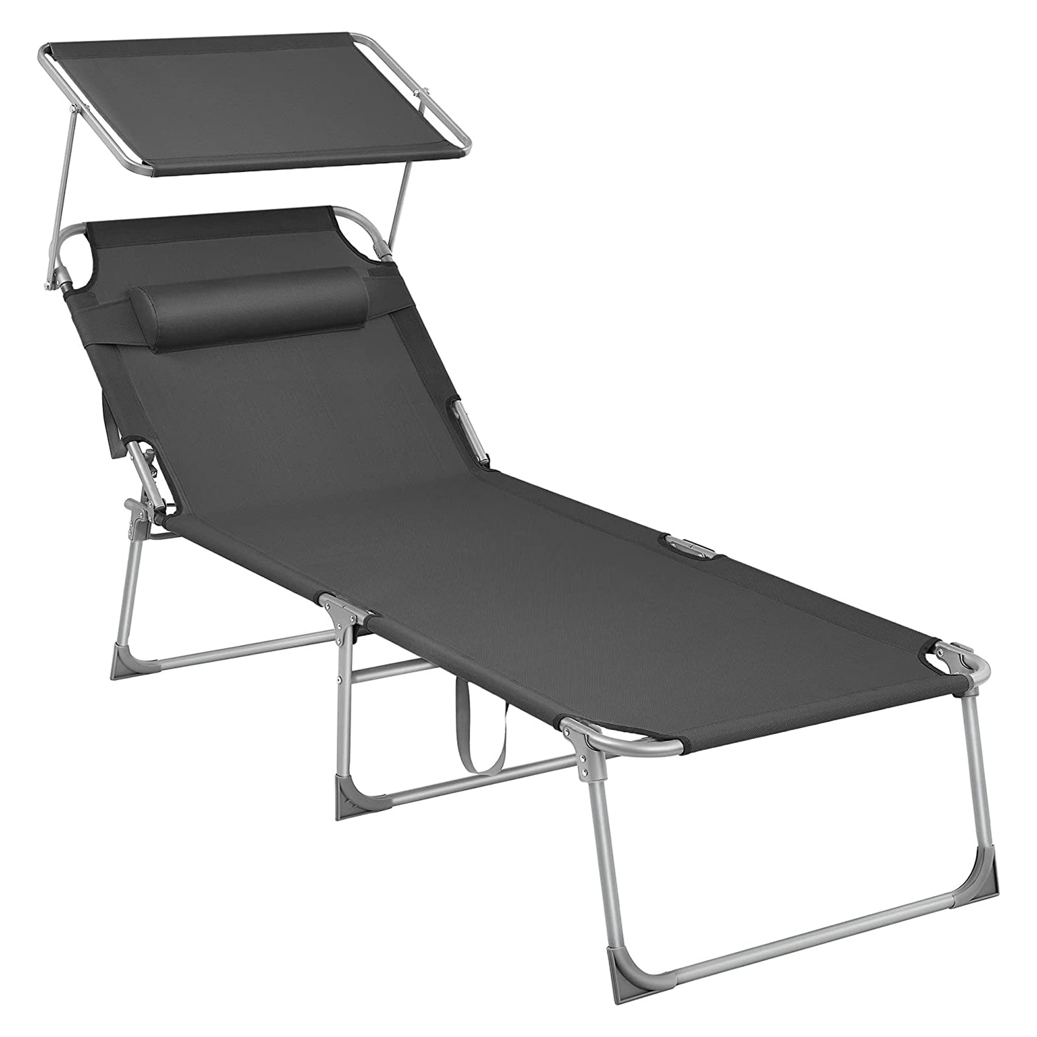 Velika sklopiva ležaljka s tendom 71 x 200 x 38 cm, nosivosti do 150 kg | SONGMICS-vitahome.hr