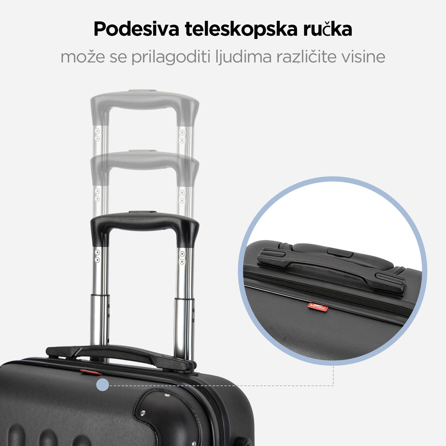 VERTICAL kabinski kofer na 4 kotača s bravom, 55x39x20cm, crni | BONTOUR-vitahome.hr