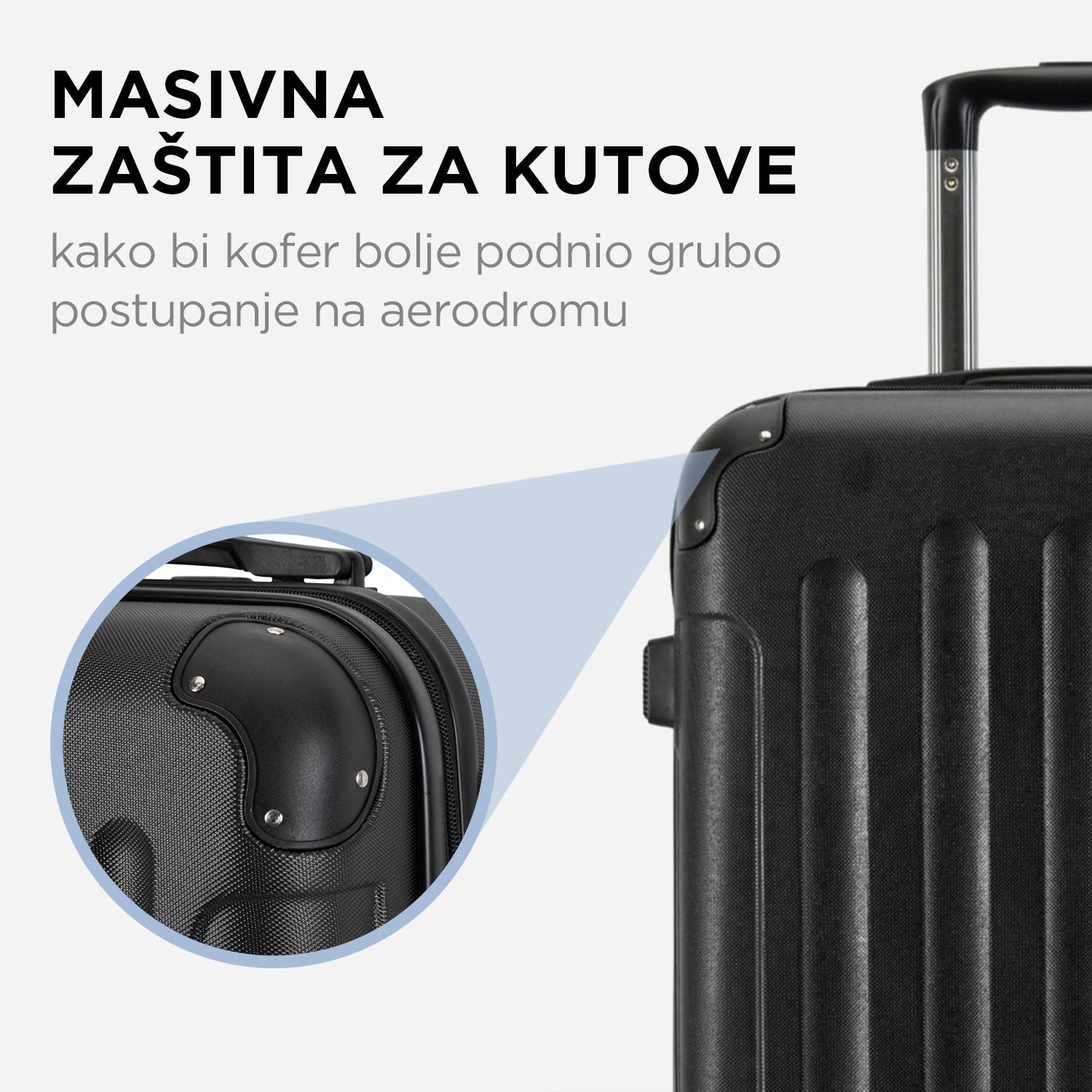 VERTICAL kabinski kofer na 4 kotača s bravom, 55x39x20cm, crni | BONTOUR-vitahome.hr
