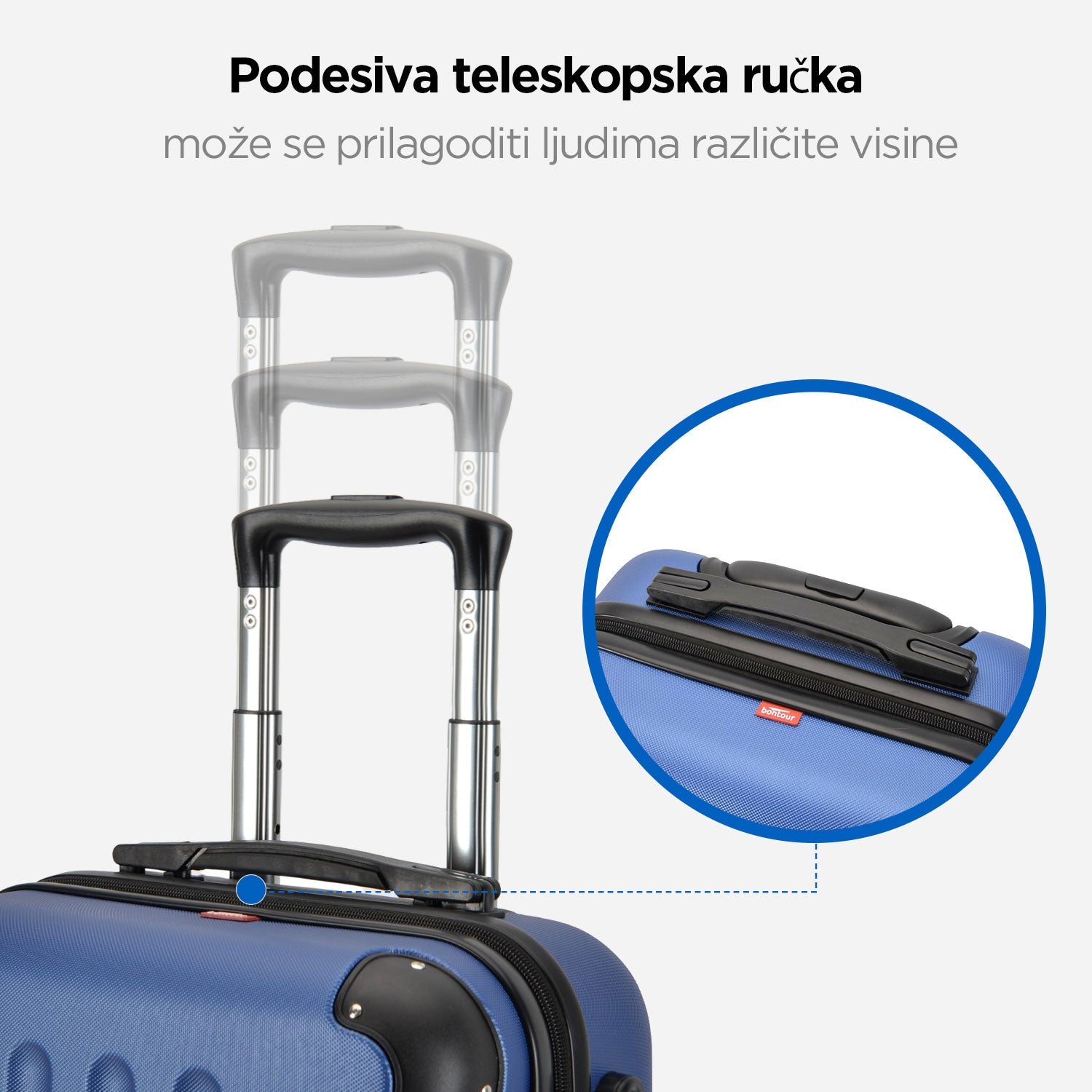 VERTICAL set od 3 kofera na 4 kotača s bravom, tamno plavi | BONTOUR-vitahome.hr