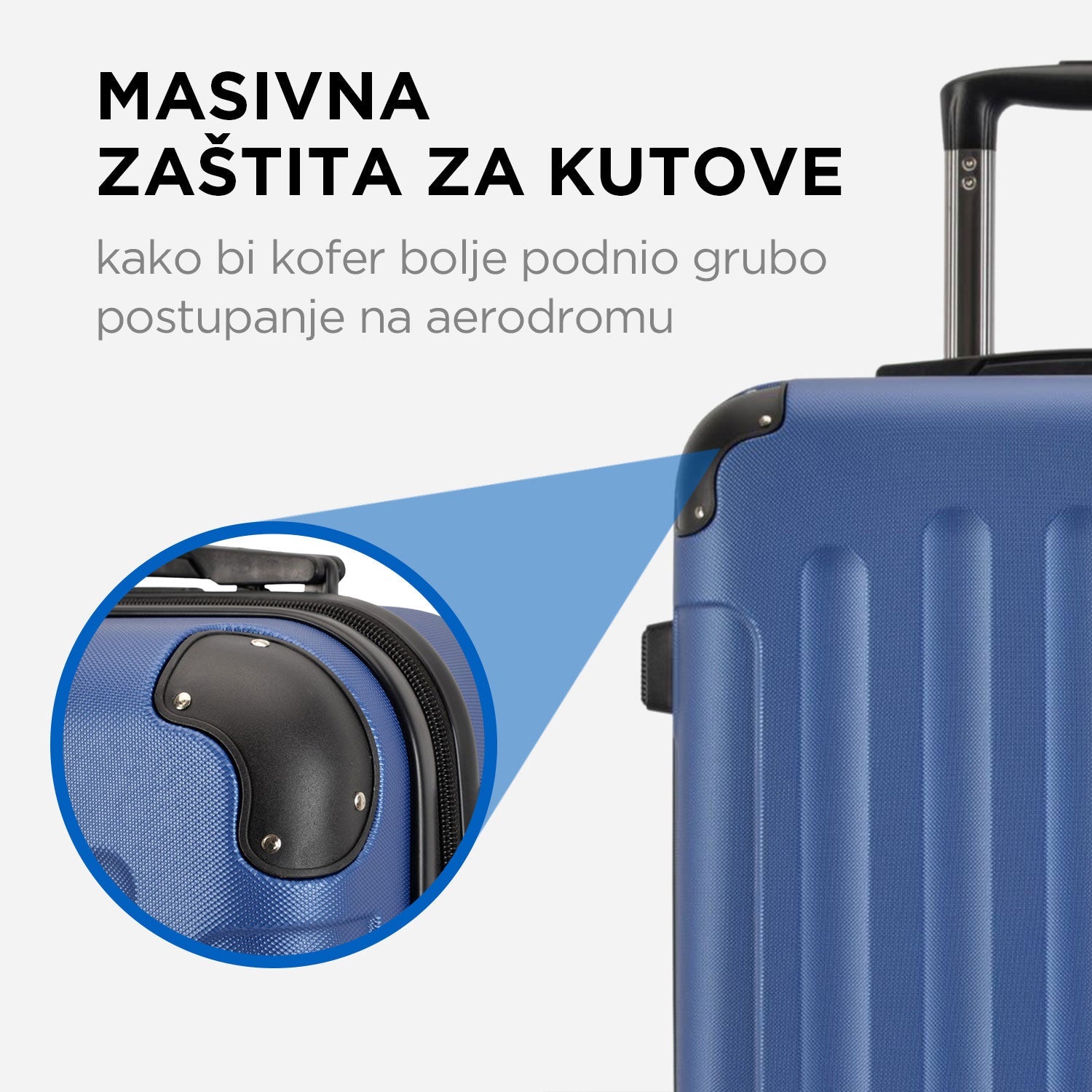 VERTICAL set od 3 kofera na 4 kotača s bravom, tamno plavi | BONTOUR-vitahome.hr