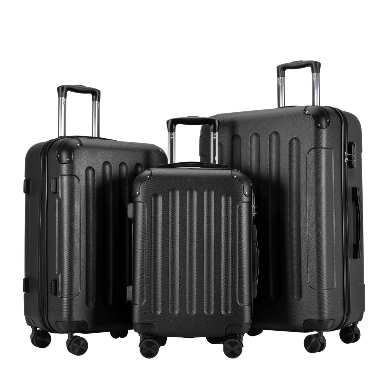VERTICAL set od 3 kofera na 4 kotača s bravom, crni | BONTOUR-vitahome.hr